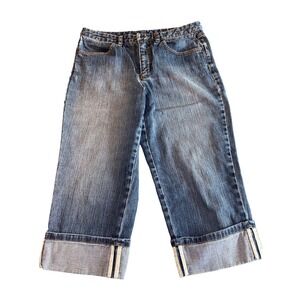 Talbots Women's‎ Capri Jeans Light Wash, Size 6P Cuffed 19" Inseam